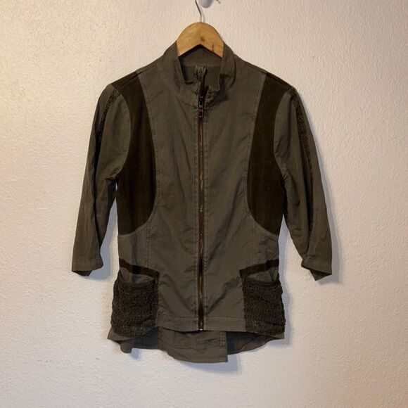 XCVI Crochet Pocket Zip Jacket Large - Picture 1 of 5